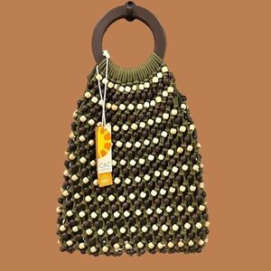 NEW! C&C California Beaded Crochet Macrame Hobo Beach Bag